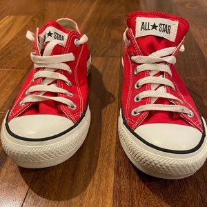 Red All Star Converse- Women’s size 9